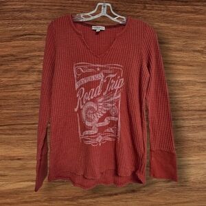 FRYE AND CO. Road Trip Graphic Long Sleeve Top Size Medium